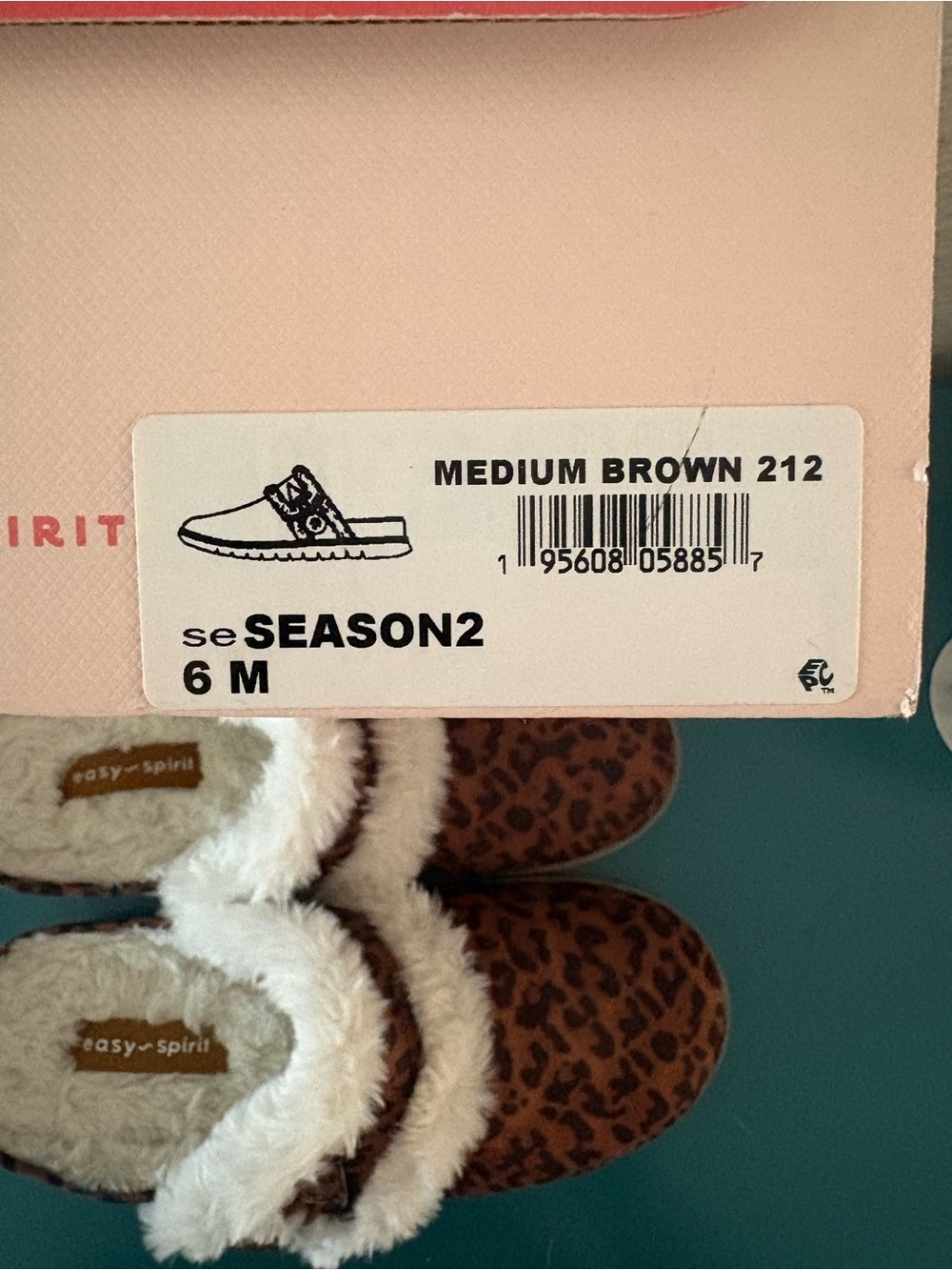 Easy Spirit Slippers Leopard Print Faux Fur Lining - Picture 7 of 8